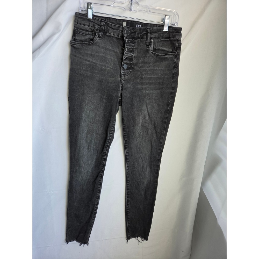 Kut from the Kloth Skinny Jeans Womens Black Dark Skinny High Rise Skinny